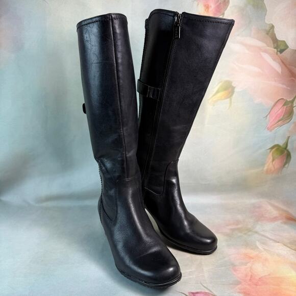 Blondo Acia Black Buckle Detail Aquaprotect Full Zip Riding Boots - Picture 1 of 13